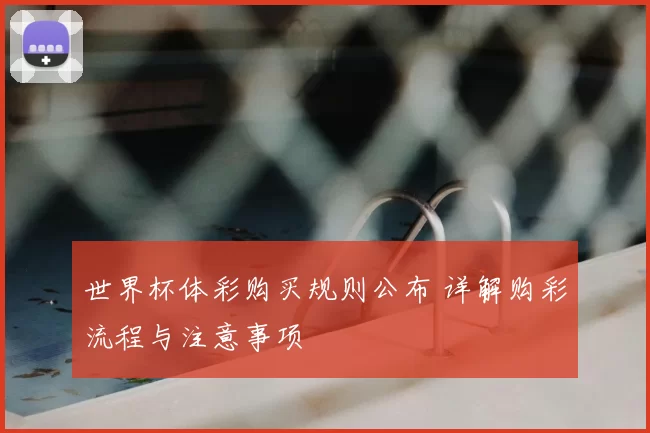 世界杯体彩购买规则公布 详解购彩流程与注意事项